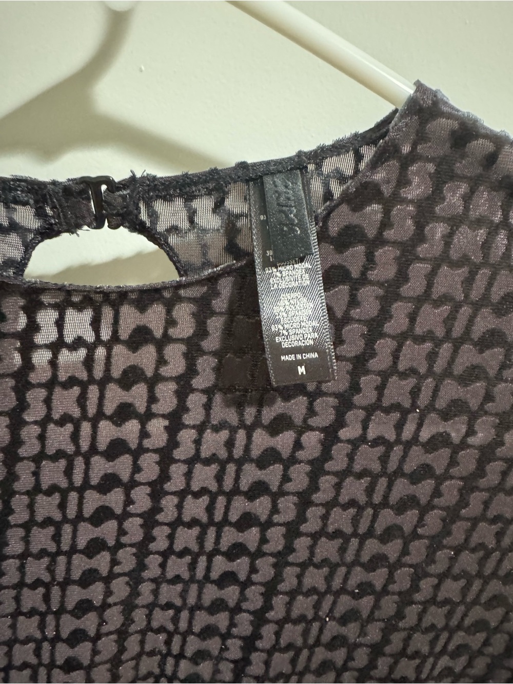 SKIMS Backless Sheer Patterned Shift Dress - Black/Grey